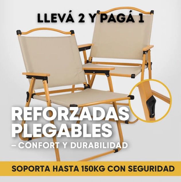 Kit de  Sillas Plegables Reforzadas